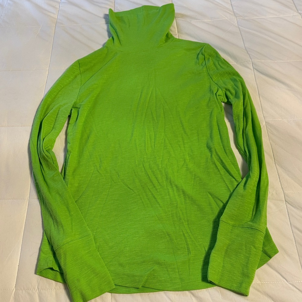Gap NWT Long Sleeve Ribbed Turtleneck Lime Neon Green Small